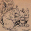Gaston SUISSE (1896-1988) - Écureuils.
